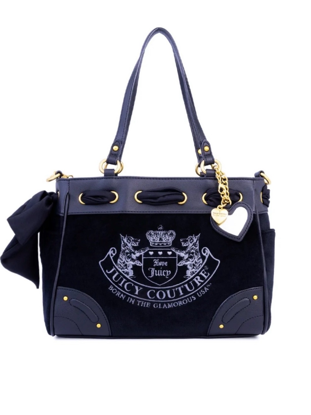 JUICY COUTURE Black Heritage Core Medium Tote